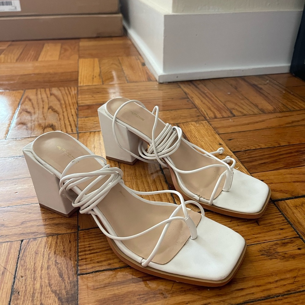 Pretty Little Thing lace up heeled sandals
